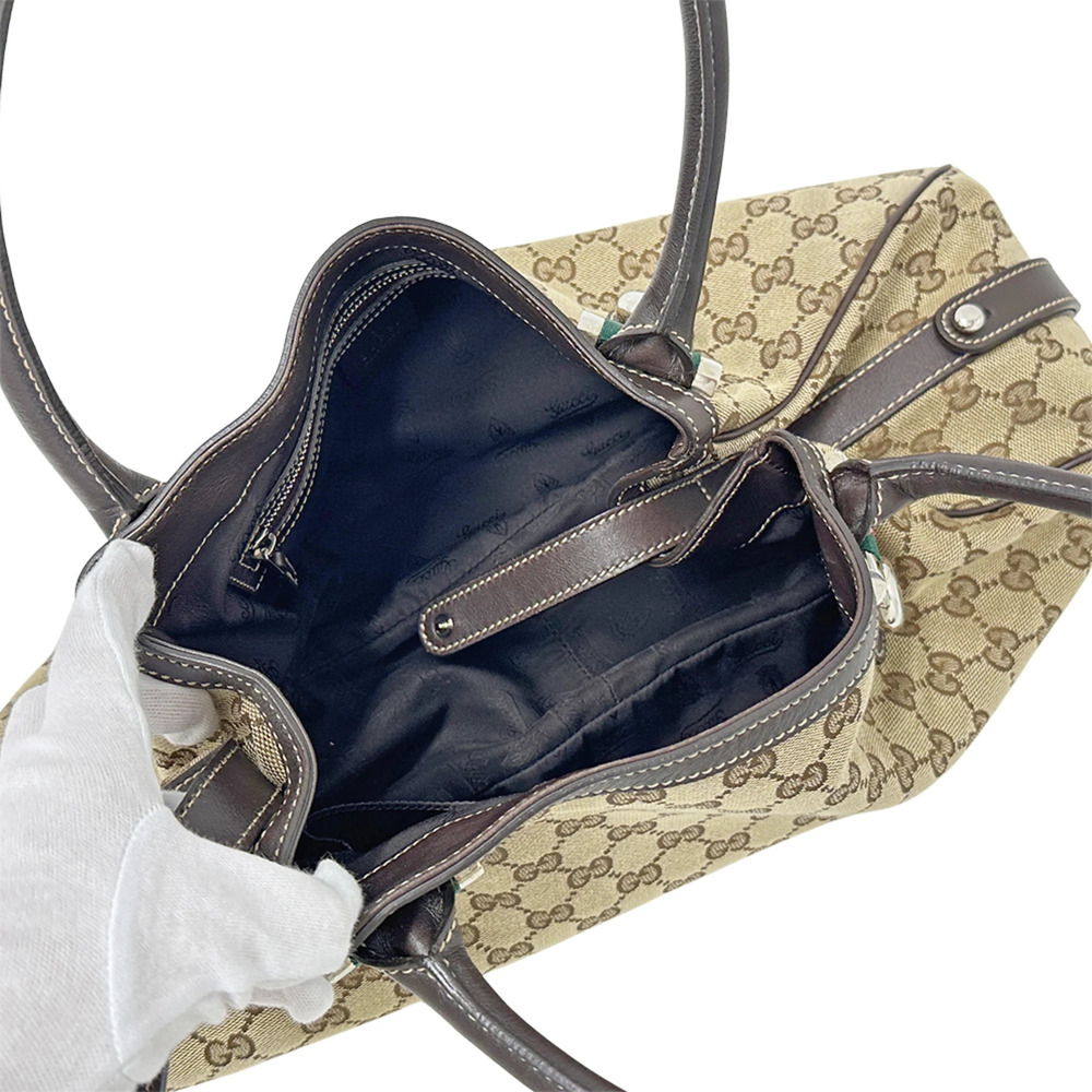 Gucci GUCCI Women's Handbag, Brand Tote Bag, GG Canvas, Sherry, Beige/Brown, ... - Picture 5 of 10